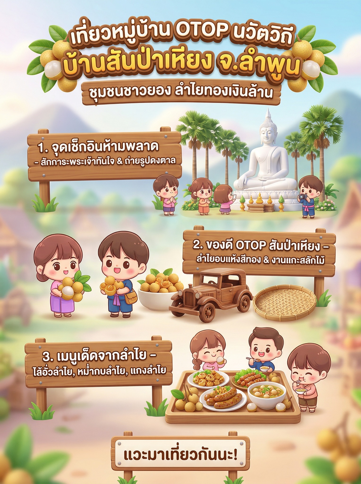 🌳✨ สโลว์ไลฟ์สไตล์คนยอง... ชิมลำไยเนื้อทองร้อยล้าน ที่ "ชุมชนท่องเที่ยว OTOP นวัตวิถี บ้านสันป่าเหียง" จ.ลำพูน! ✨🌳